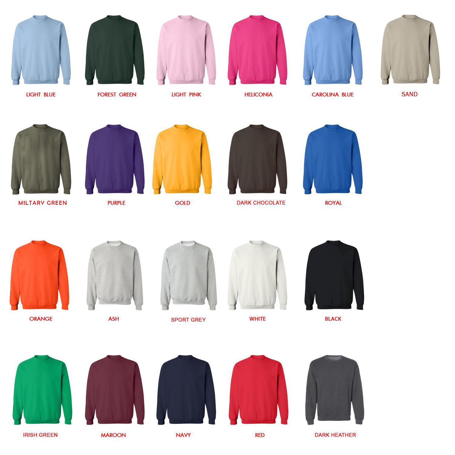 sweatshirt color chart - Bon Jovi UK Shop