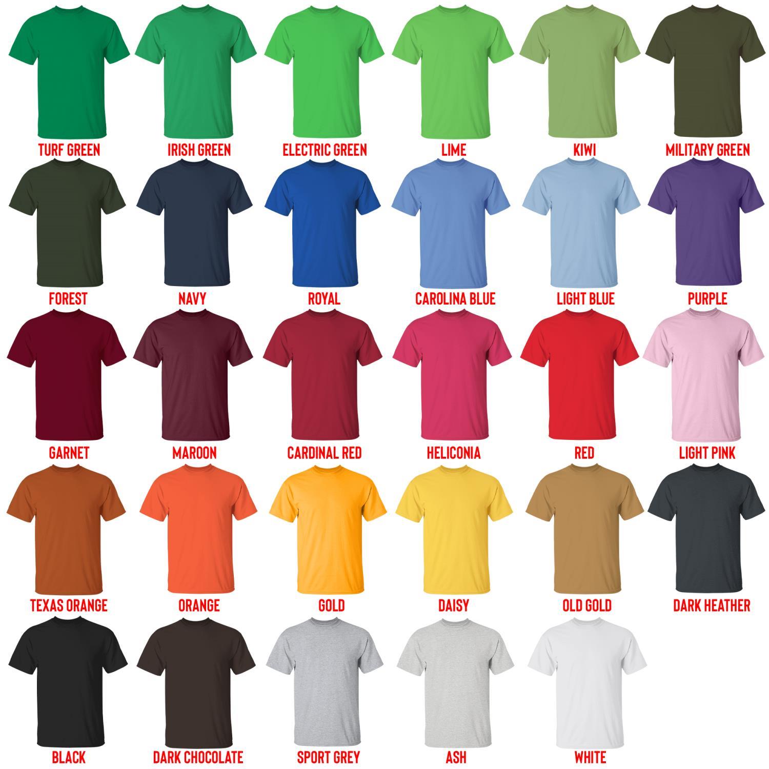 t shirt color chart - Bon Jovi UK Shop