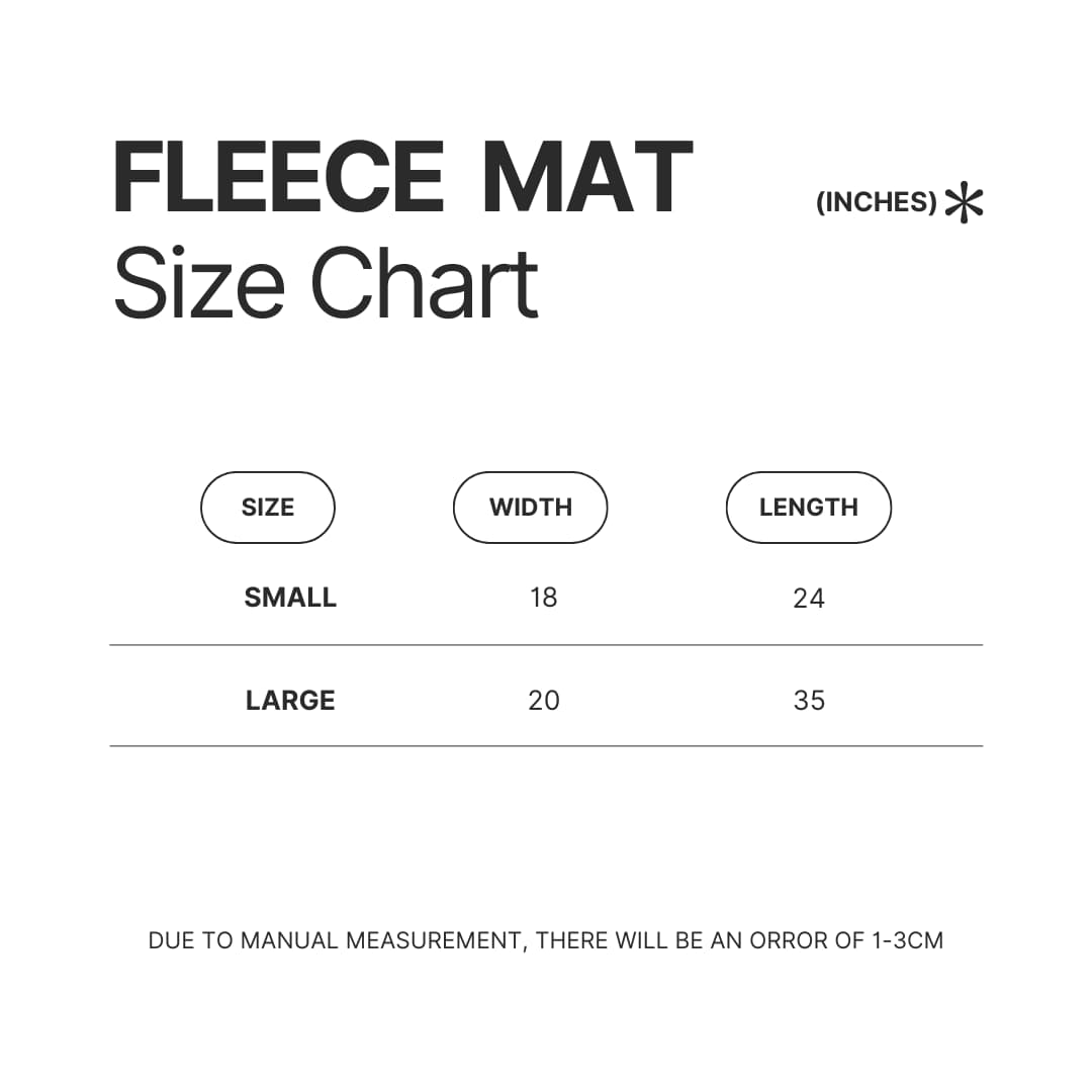 Fleece Mat Size Chart - Bon Jovi UK Shop