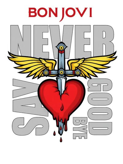 Alternative view of Bon Jovi Winged Heart Dagger Never Say Goodbye Inspired Fan Art Throw Pillow