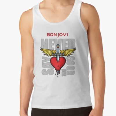 Alternative view of Bon Jovi Winged Heart Dagger Never Say Goodbye Inspired Fan Art Tank Top