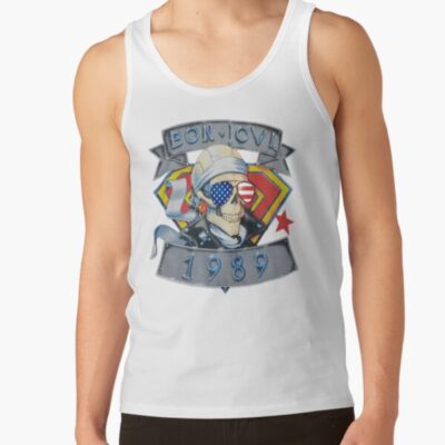 Alternative view of Skull Bon Jovi 1989 Logo Forever Tour Skeleton Sigertv Tank Top