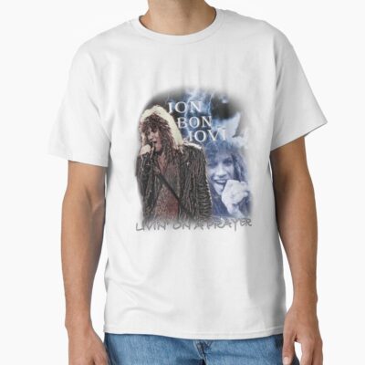 Alternative view of Jon Bon Jovi Livin On A Prayer Concert Art For Rock Music Fans And Gift For  T-shirt