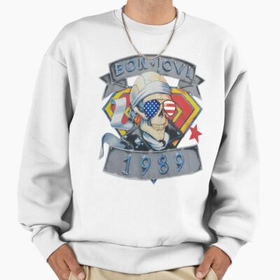 Alternative view of Skull Bon Jovi 1989 Logo Forever Tour Skeleton Sigertv Sweatshirt