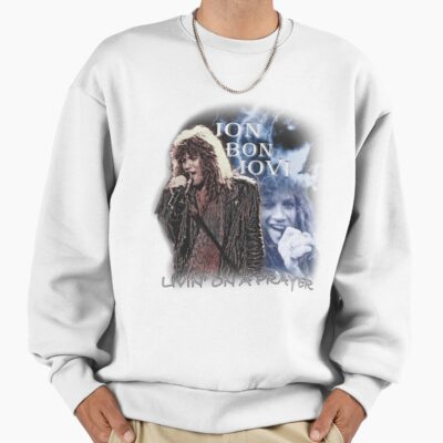 Alternative view of Jon Bon Jovi Livin On A Prayer Concert Art For Rock Lovers Sweatshirt