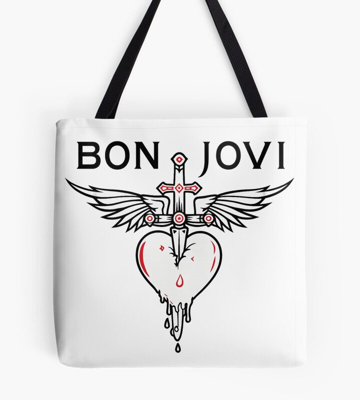 Bon Jovi Winged Dagger Heart Tote Bag